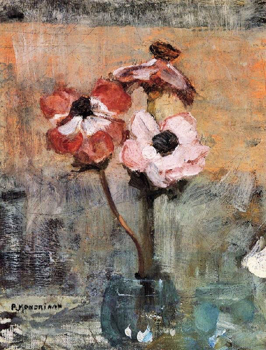 Anemones In A Vase by Piet Mondrian