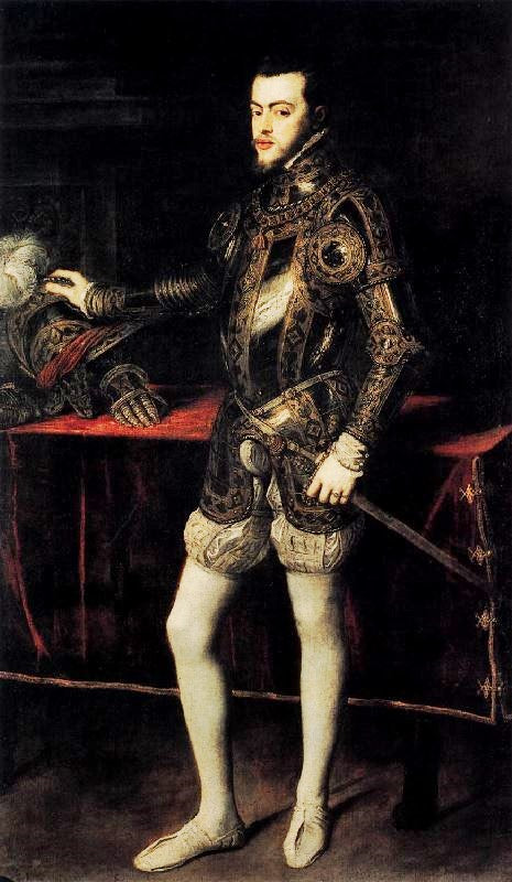 Portrait Of Philip Ii In Armour by Titian