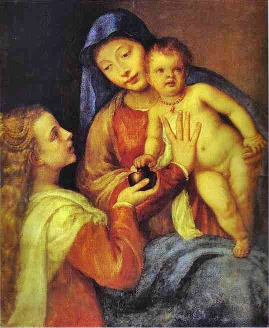 Madonna And Child With Mary Magdalene by Titian