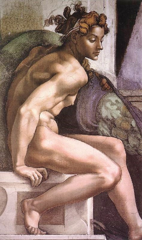 Ignudo, 1509 by Michelangelo Buonarroti