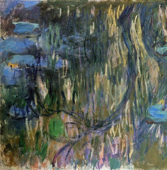 Water-Lilies, Reflections Of Weeping Willows, Left Half by Claude Oscar Monet