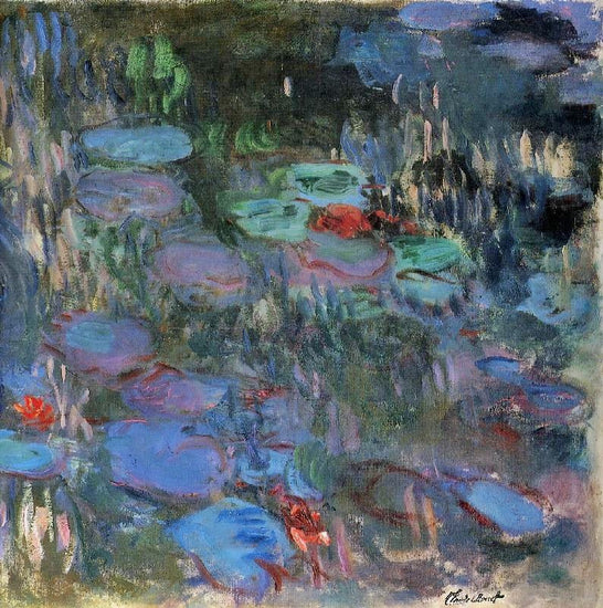 Water-Lilies, Reflections Of Weeping Willows, Right Half by Claude Oscar Monet
