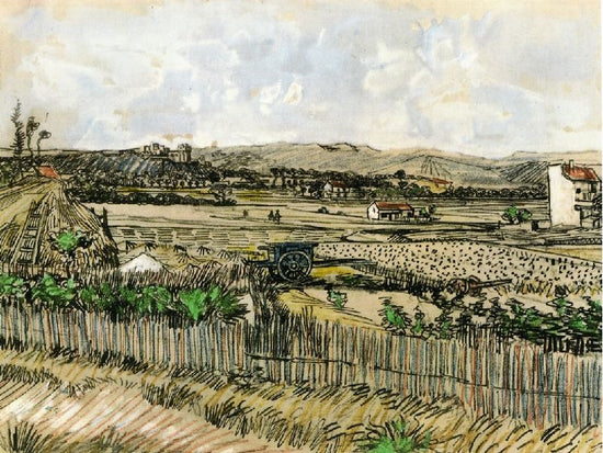 Harvest In Provence, At The Left Montmajour by Vincent van Gogh