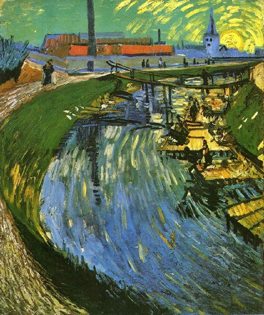 The Roubine Du Roi Canal With Washerwomen by Vincent van Gogh