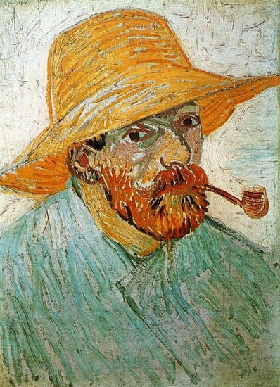 Self Portrait With Pipe And Straw Hat by Vincent van Gogh