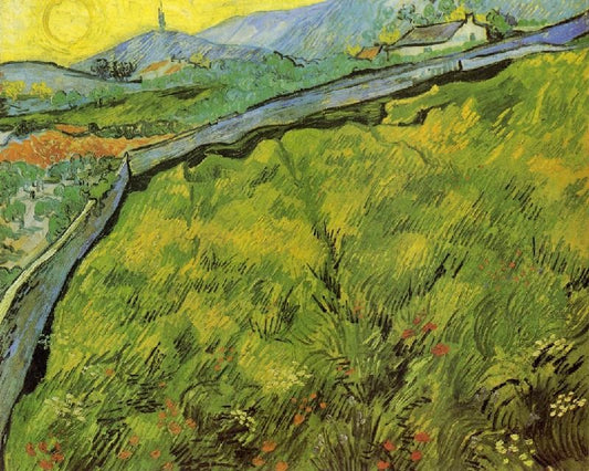 Field Of Spring Wheat At Sunrise by Vincent van Gogh