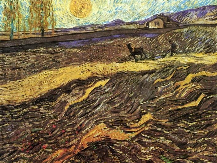 Enclosed Field With Poughman by Vincent van Gogh
