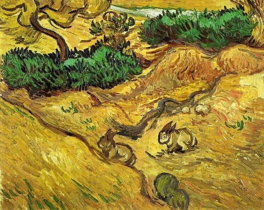 Field With Two Rabbits by Vincent van Gogh