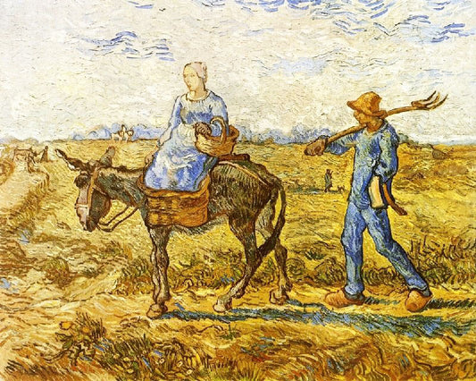 Morning: Peasant Couple Going To Work, After Millet by Vincent van Gogh