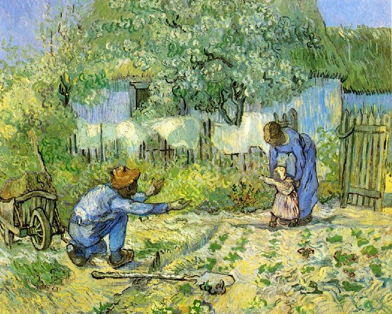 First Steps, After Millet by Vincent van Gogh