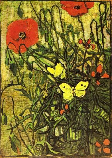 Poppies And Buttreflies by Vincent van Gogh