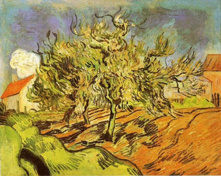 Landscape With Three Trees And A House by Vincent van Gogh