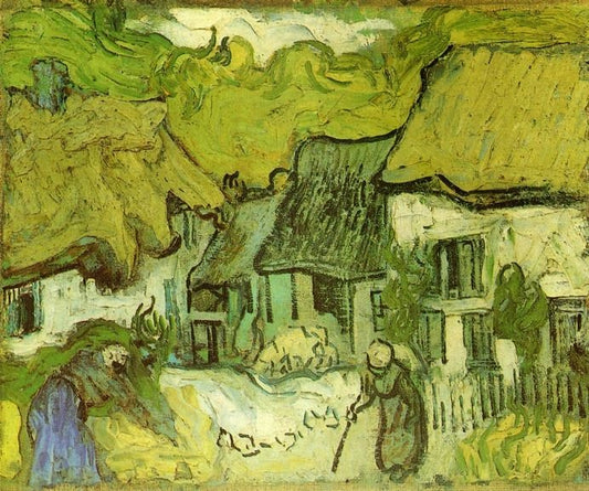 Thatched Cottages In Jorgus by Vincent van Gogh