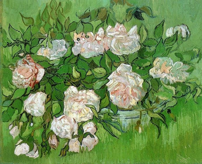 Still Life: Pink Roses by Vincent van Gogh