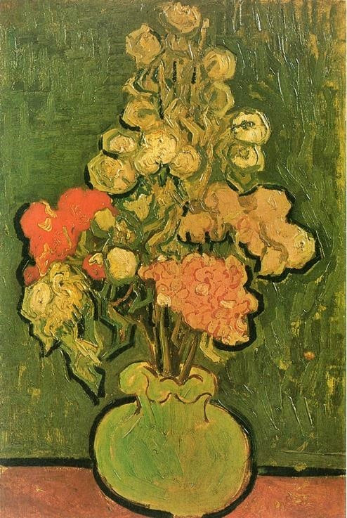 VASE WITH ROSE-MALLOWS