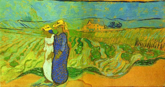 Two Women Crossing The Fields by Vincent van Gogh