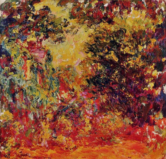 The Artist’S House Seen From The Rose Garden by Claude Oscar Monet