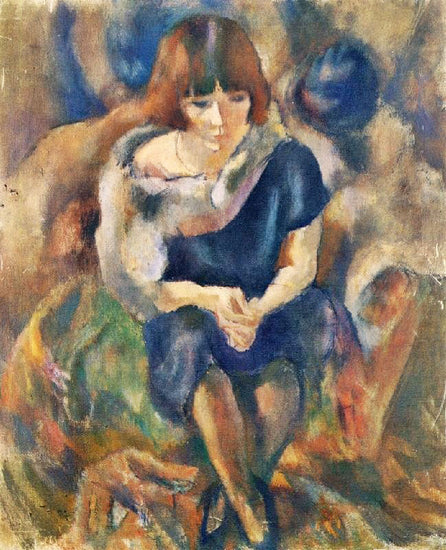 Lucy With A Fur Piece by Jules Pascin