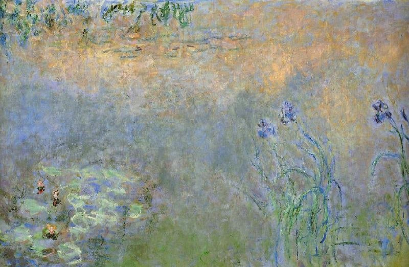 Water-Lily Pond With Irises by Claude Oscar Monet