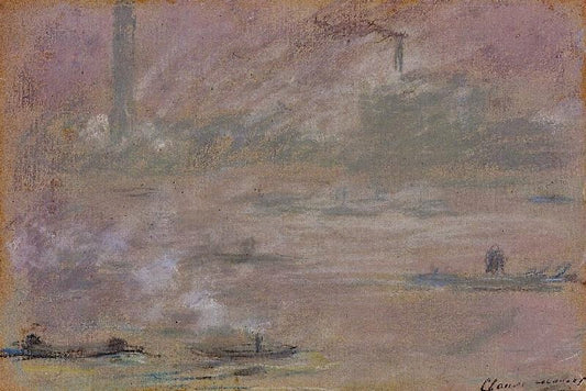 London, Boats On The Thames by Claude Oscar Monet