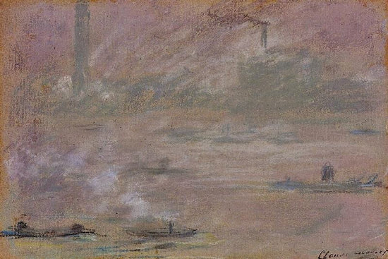 London, Boats On The Thames by Claude Oscar Monet