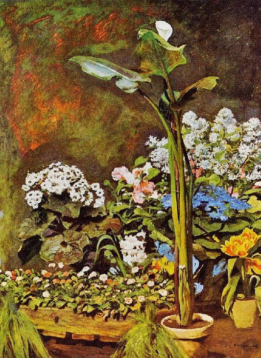 Arum And Conservatory Plants by Pierre Auguste Renoir