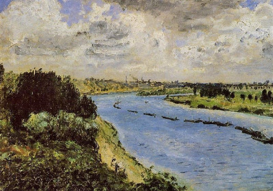 Barges On The Seine by Pierre Auguste Renoir