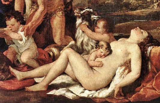 The Nurture Of Bacchus [Detail] by Nicolas Poussin