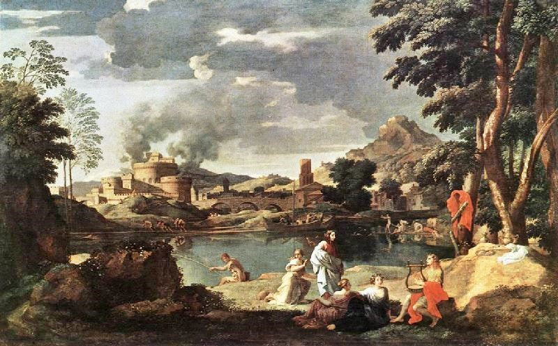 Landscape With Orpheus And Euridice by Nicolas Poussin
