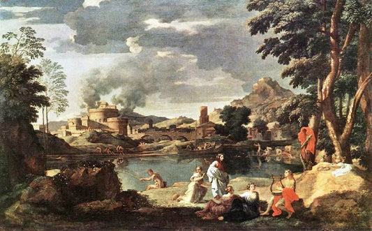 Landscape With Orpheus And Euridice by Nicolas Poussin