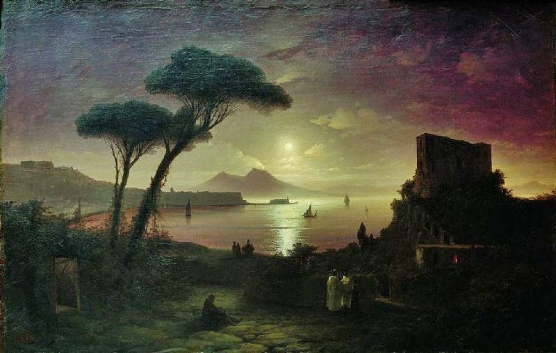 THE BAY OF NAPLES AT MOONLIT NIGHT