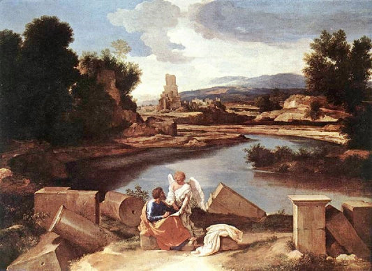 Landscape With St Matthew And The Angel by Nicolas Poussin