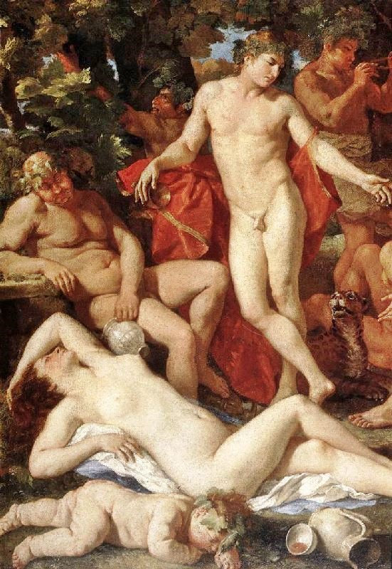 Midas And Bacchus [Detail] by Nicolas Poussin
