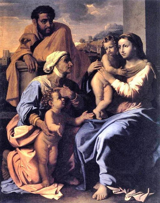 The Holy Family With St Elizabeth And John The Baptist by Nicolas Poussin