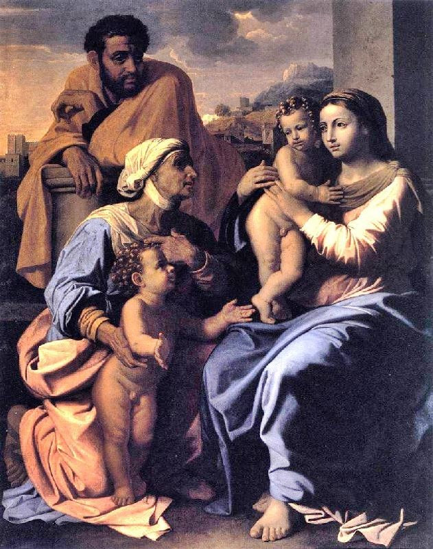 The Holy Family With St Elizabeth And John The Baptist by Nicolas Poussin