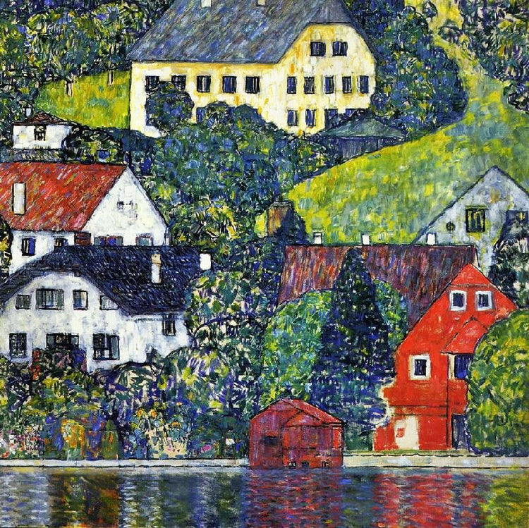 Houses At Unterach On The Attersee by Gustav Klimt