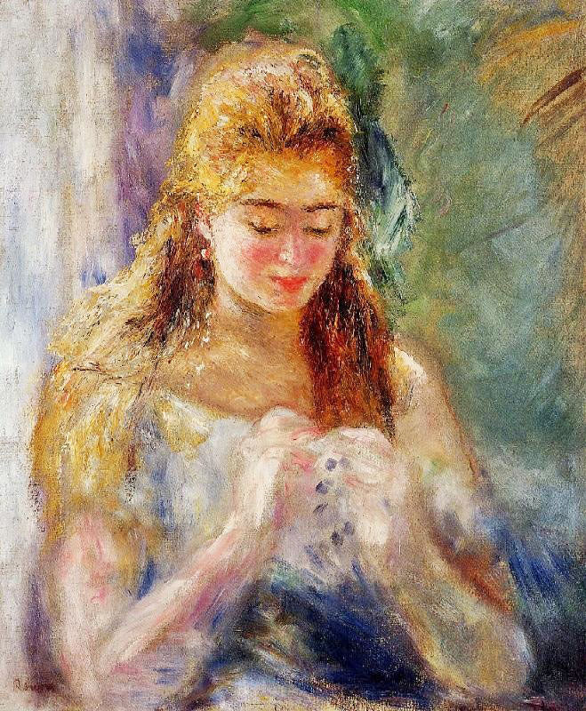 La Couseuse by Pierre Auguste Renoir