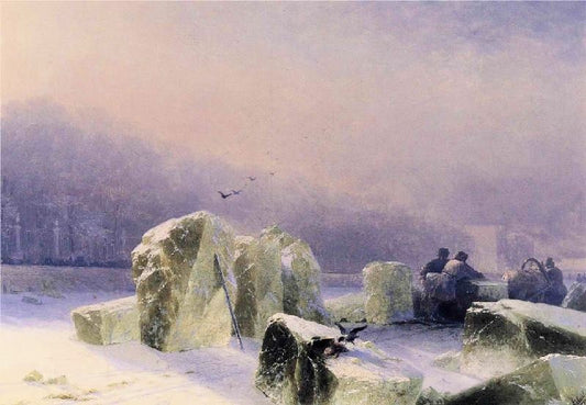 Ice-Breakers On The Frozen Neva In St. Petersburg by Ivan Constantinovich Aivazovsk