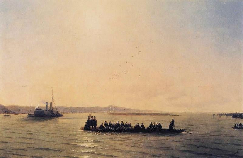 Alexander Ii Crossing The Danube by Ivan Constantinovich Aivazovsk