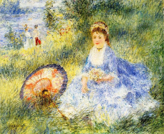 Young Woman With A Japanese Umbrella by Pierre Auguste Renoir