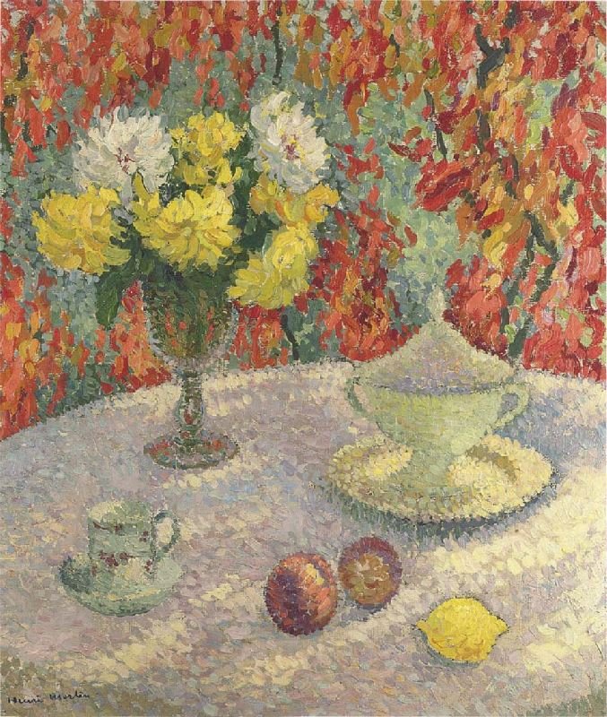 Dahlias In The Sun by Henri Martin