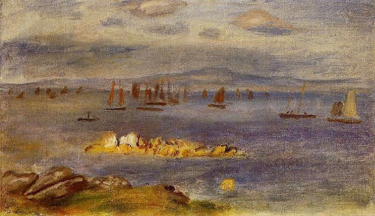 The Coast Of Brittany, Fishing Boats by Pierre Auguste Renoir