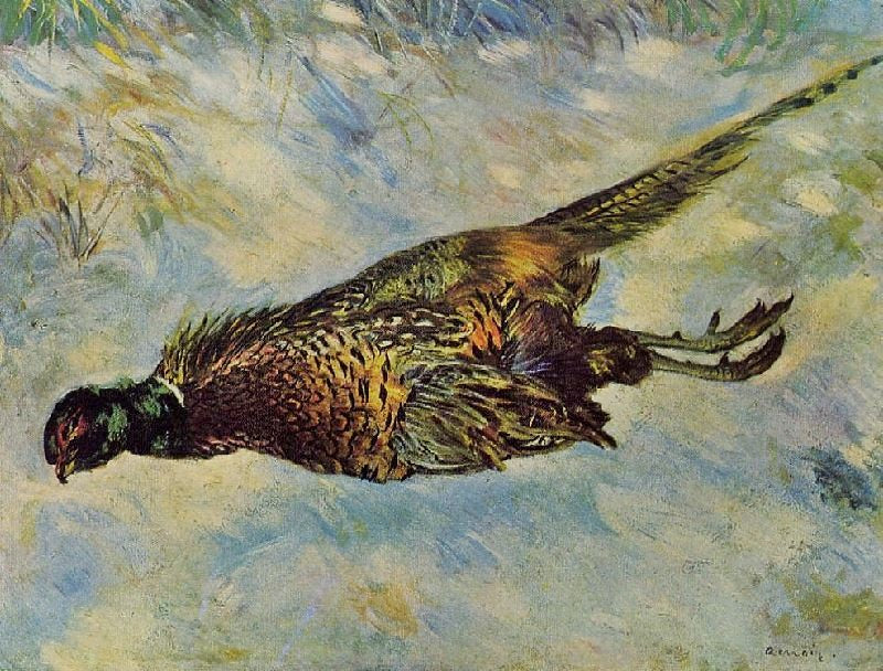 Pheasant In The Snow by Pierre Auguste Renoir