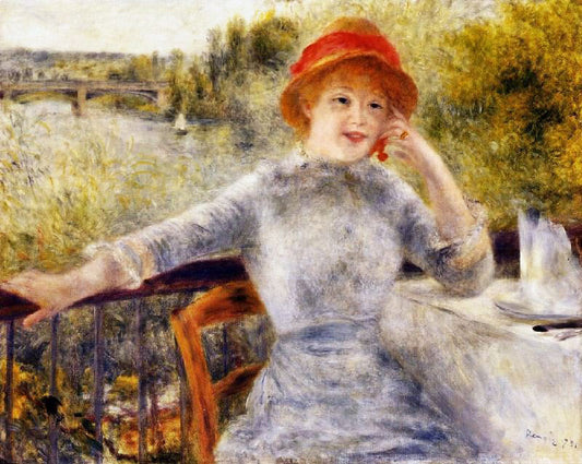 Alphonsine Fournaise On The Isle Of Chatou by Pierre Auguste Renoir