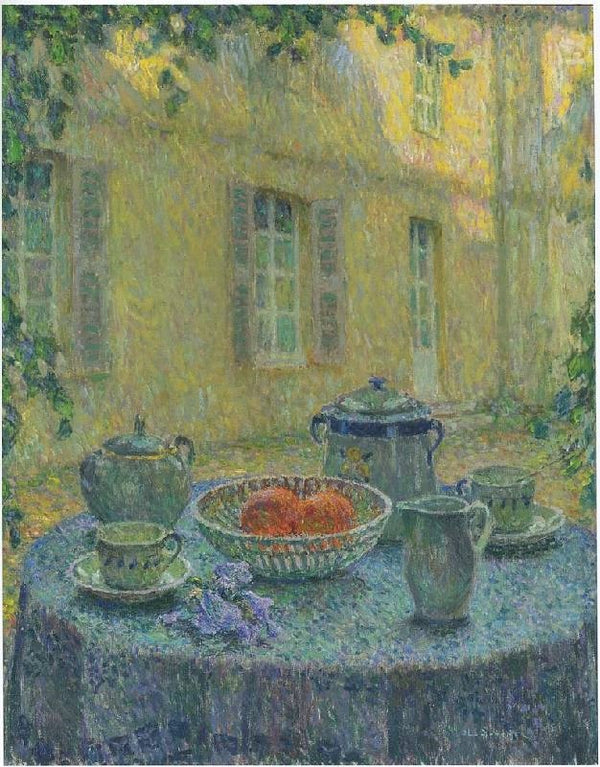 The Blue Tablecloth At Gerberoy by Henri Le Sidaner