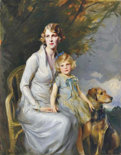 Mrs Paul Bridgeman And Her Daughter, Jeannine Bridgeman by Philip Alexius de László