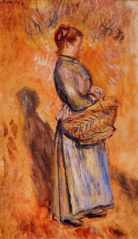 Peasant Woman Standing In A Landscape by Pierre Auguste Renoir
