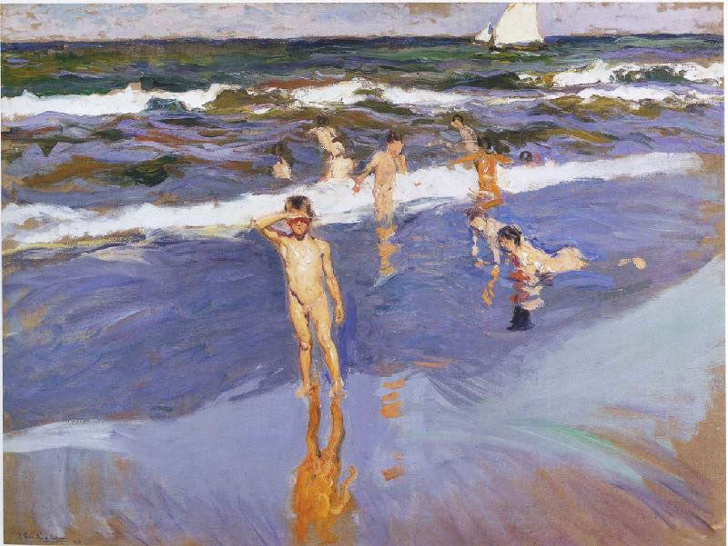 Children In The Sea, Valencia Beach by Joaquin Sorolla y Bastida