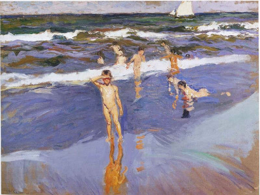 Children In The Sea, Valencia Beach by Joaquin Sorolla y Bastida