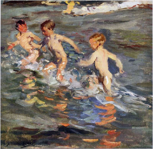 Children At The Beach by Joaquin Sorolla y Bastida